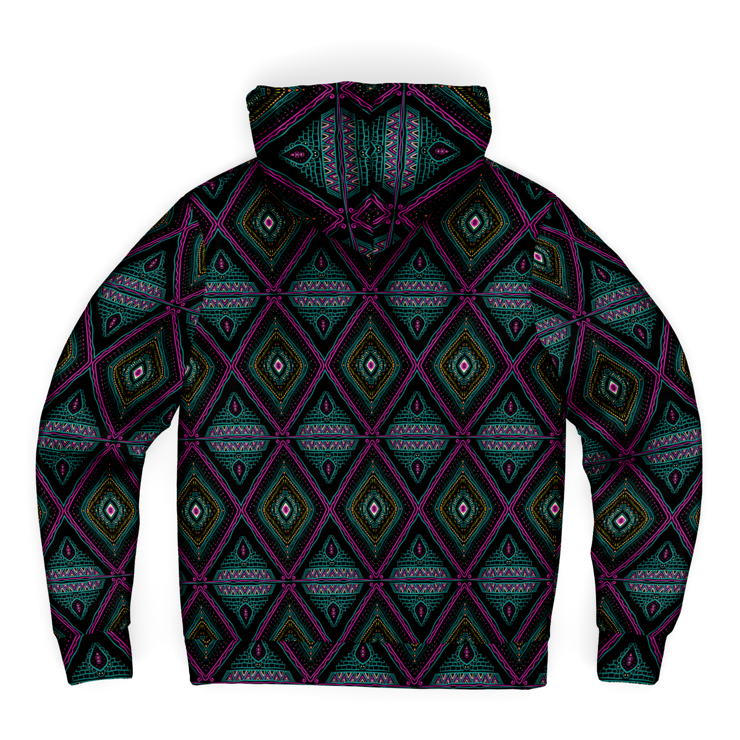 Boho Tribal Pattern Microfleece AOP Ziphoodie