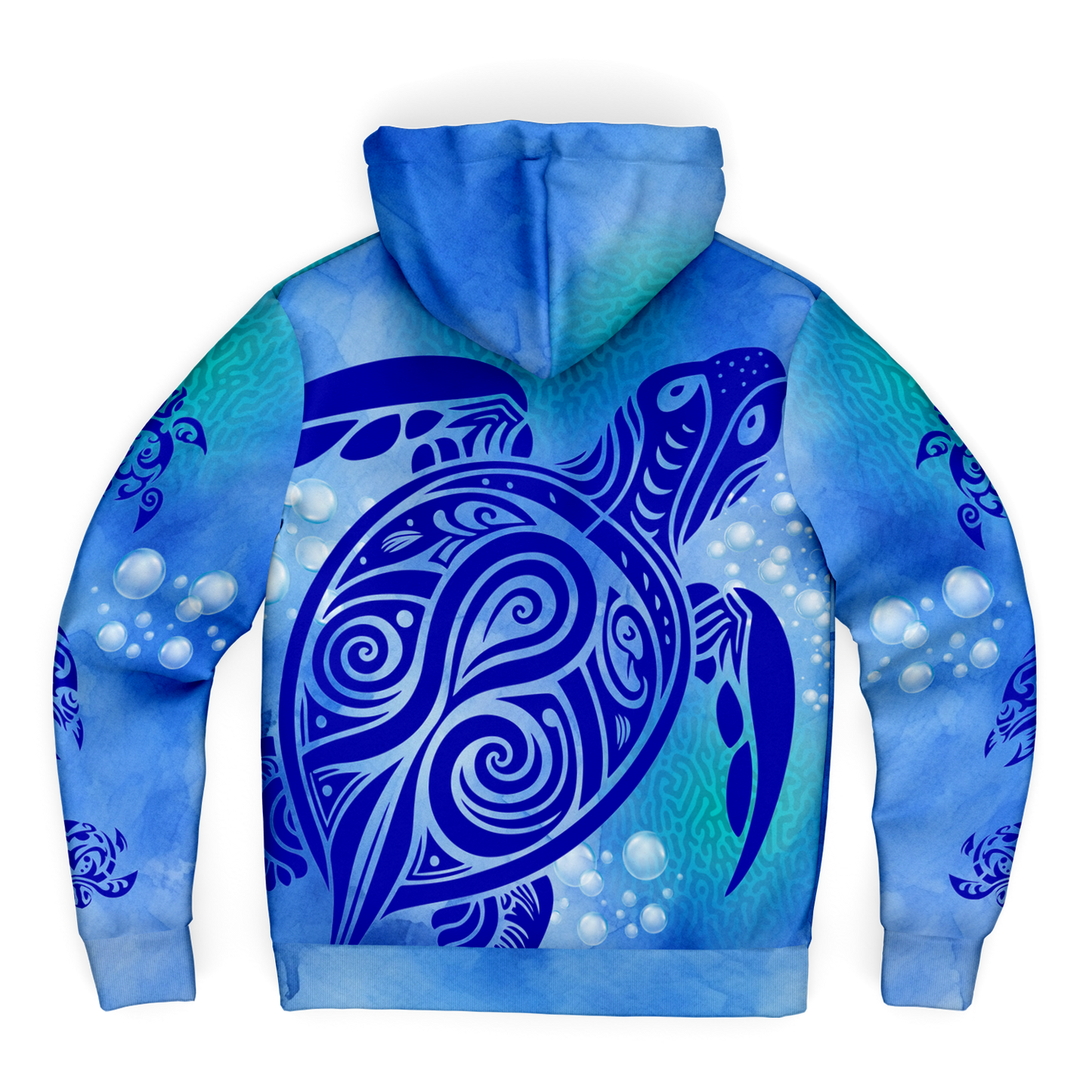 Tribal Sea Turtle AOP Microfleece Ziphoodie