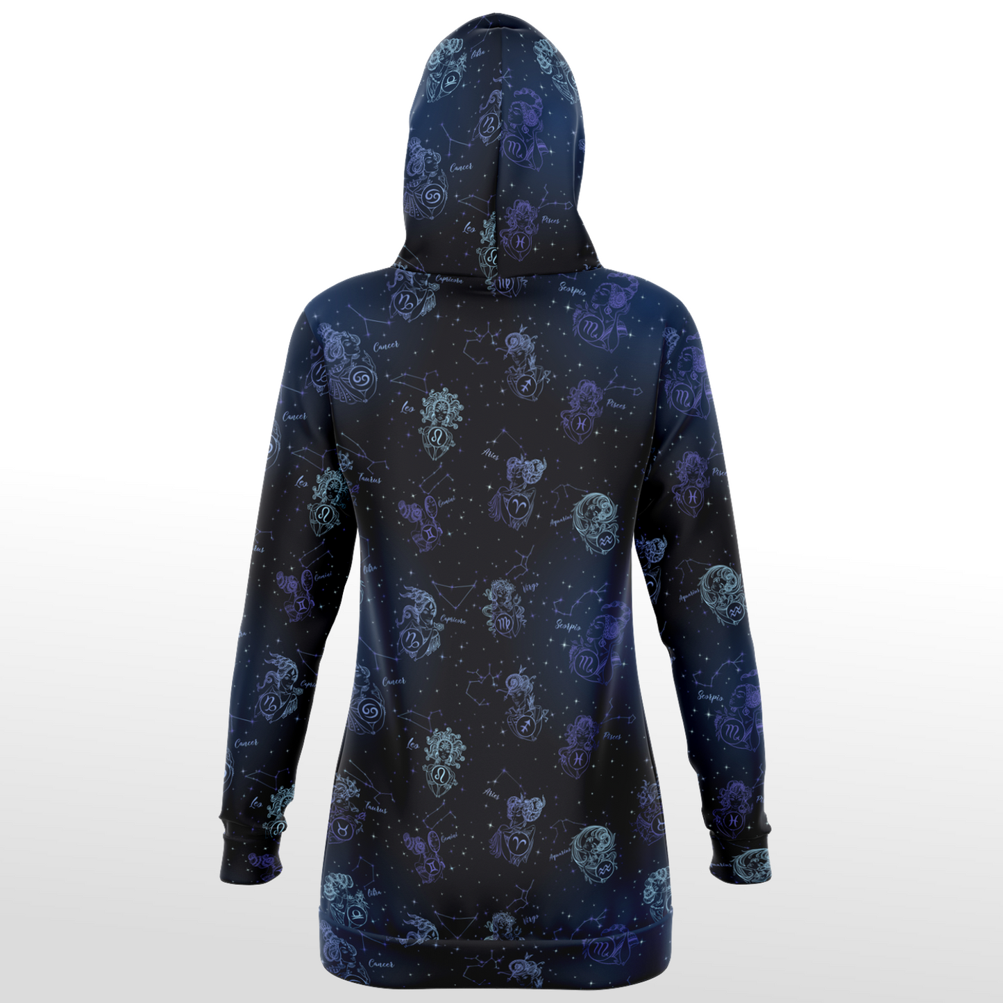 Celestial Zodiac AOP Longline Hoodie