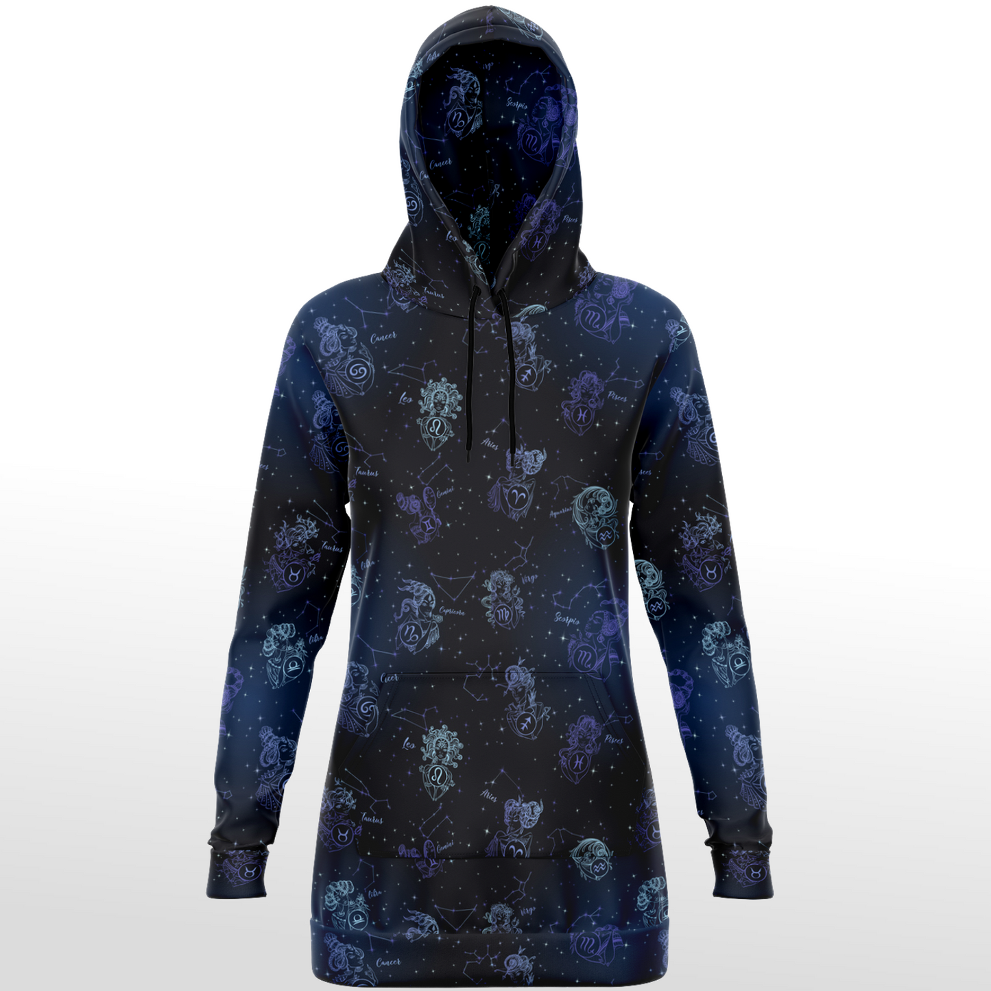 Celestial Zodiac AOP Longline Hoodie