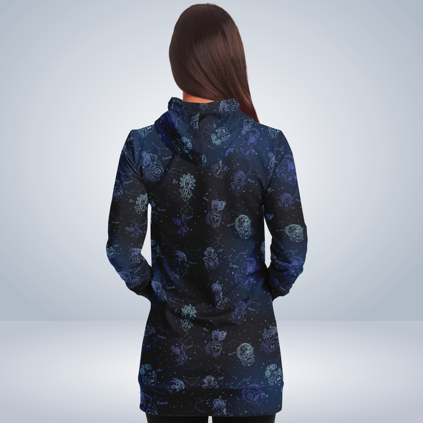 Celestial Zodiac AOP Longline Hoodie