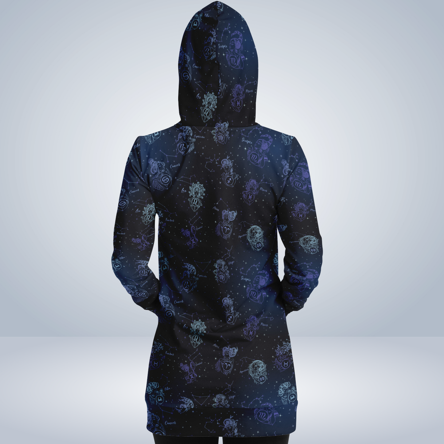 Celestial Zodiac AOP Longline Hoodie