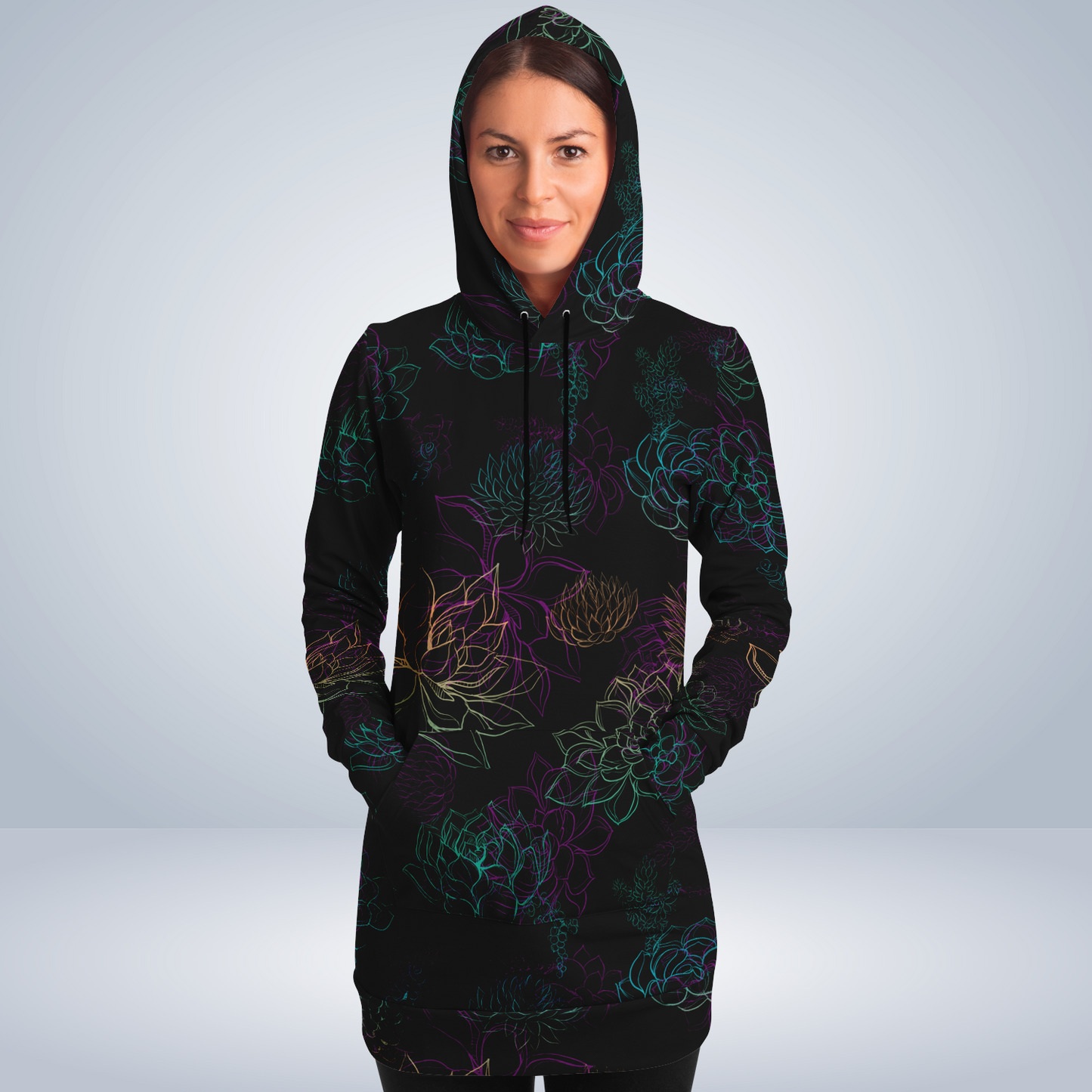 Succulent Longline AOP Hoodie