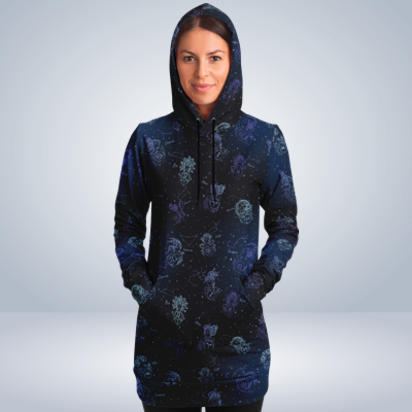 Celestial Zodiac AOP Longline Hoodie