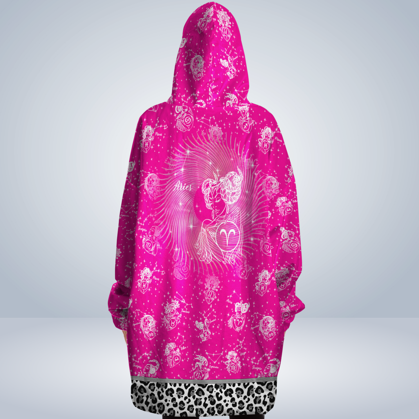 Aries Mystic Pink Zodiac AOP Snug Hoodie