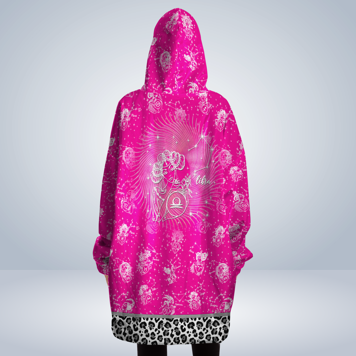 Libra Mystic Pink Zodiac AOP Snug Hoodie