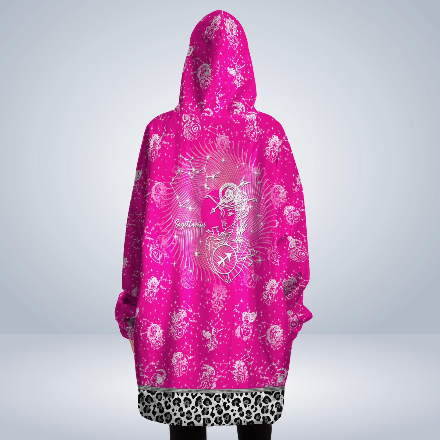 Sagittarius Mystic Pink Zodiac AOP Snug Hoodie