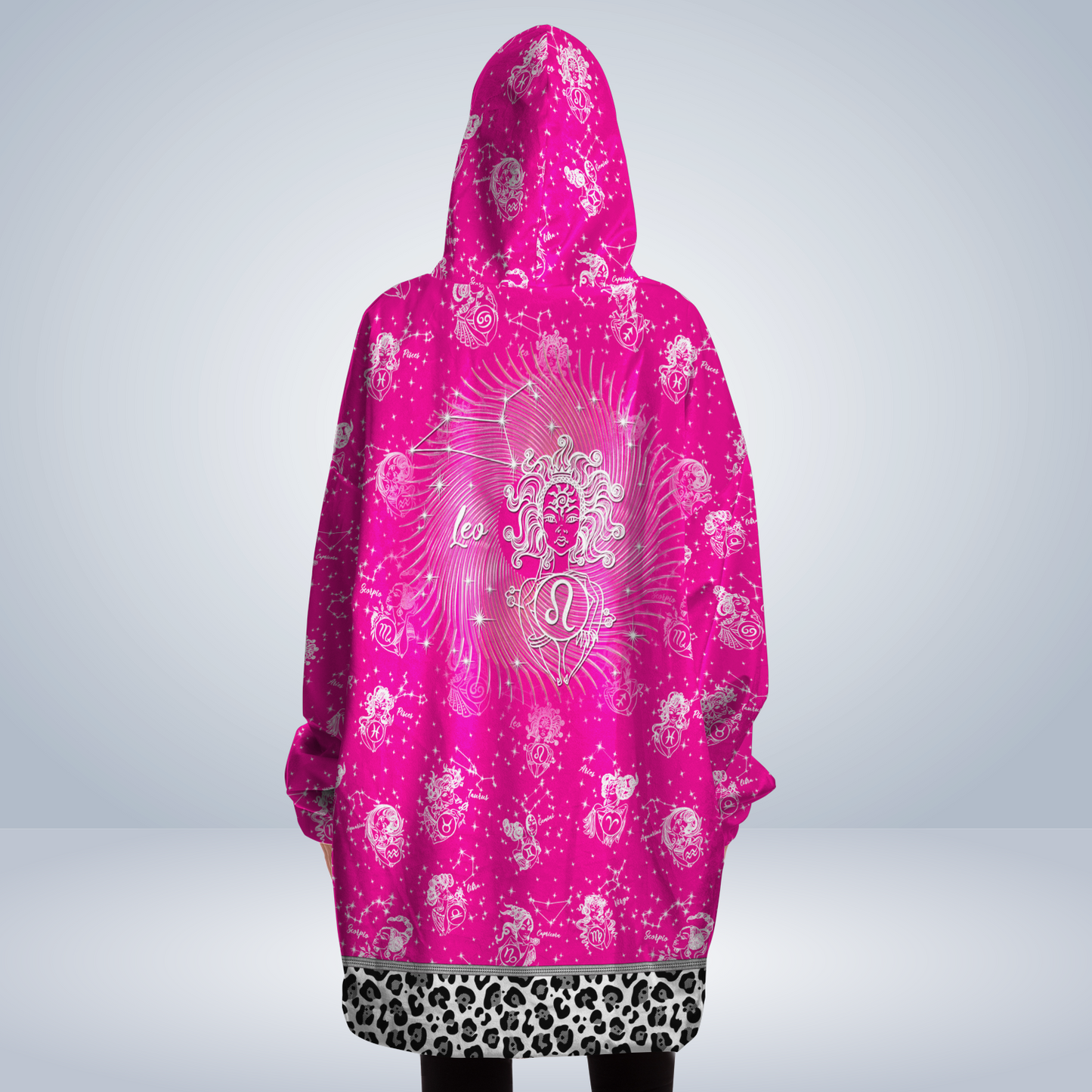 Leo Mystic Pink Zodiac AOP Snug Hoodie