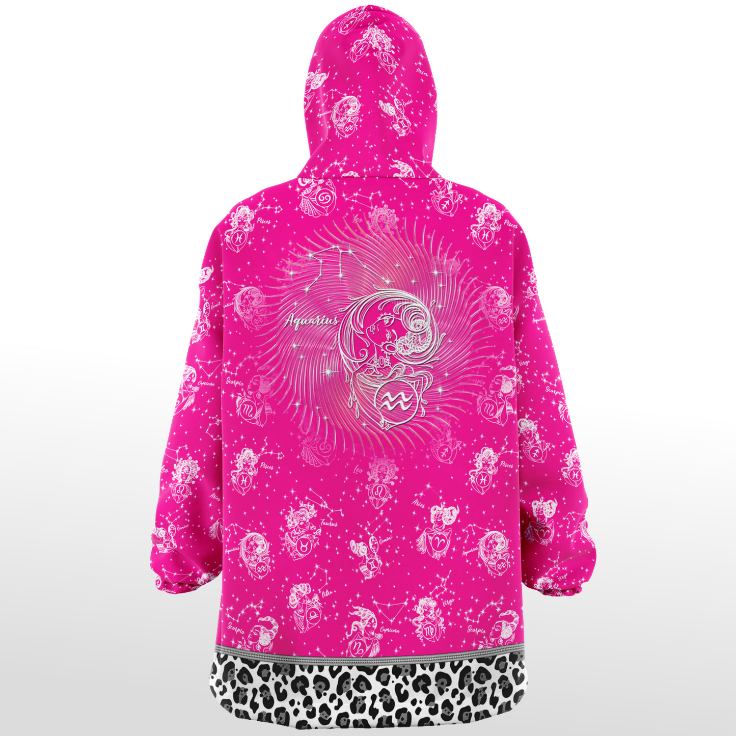 Aquarius Mystic Pink Zodiac AOP Snug Hoodie