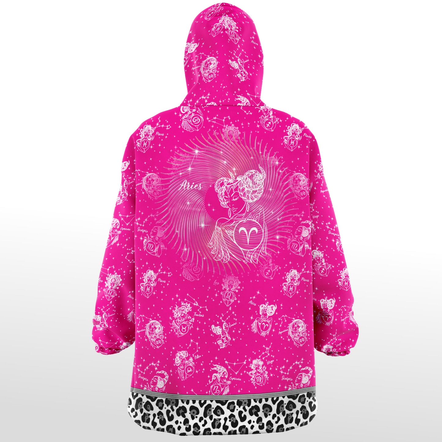 Aries Mystic Pink Zodiac AOP Snug Hoodie