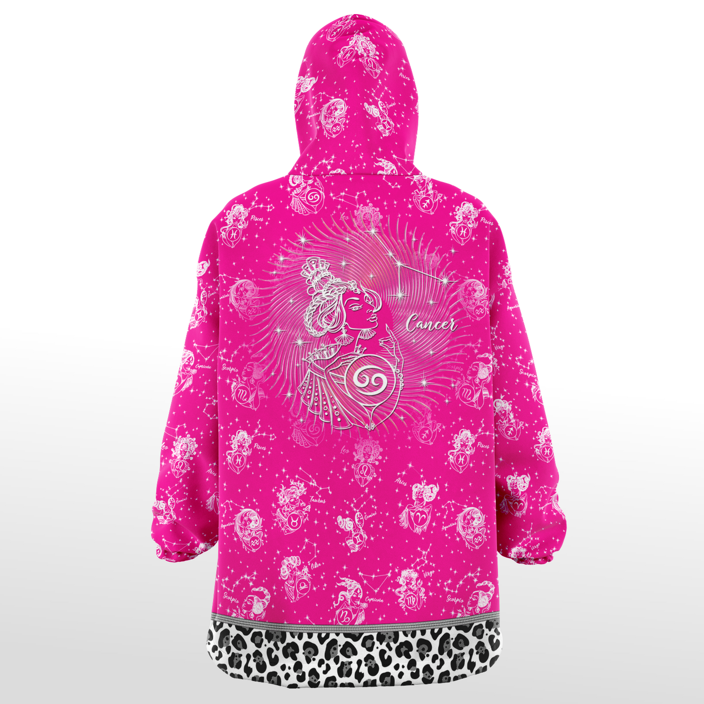 Cancer Mystic Pink Zodiac AOP Snug Hoodie